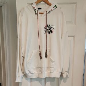 Frida Kahlo X Shein Plus Size 2x White Hoodie *Minor Stains, Pilling See Pic EUC